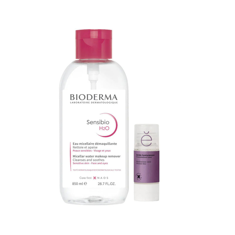 BIODERMA SENSIBIO H20 MAKE UP REMOVER 850ML + ETATPUR HYALURONIC ACID 15ML