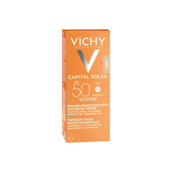 VICHY CAPITAL SOLEIL SPF 50 TINTED DRY TOUCH PROTECTIVE FACE FLUID 50ml