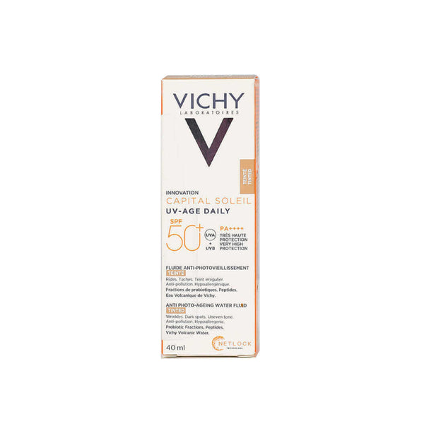 VICHY CAPITAL SOLEIL SPF 50 UV-AGE DAILY ANTI PHOTO-AGEING WATER FLUID TINTED 40ml