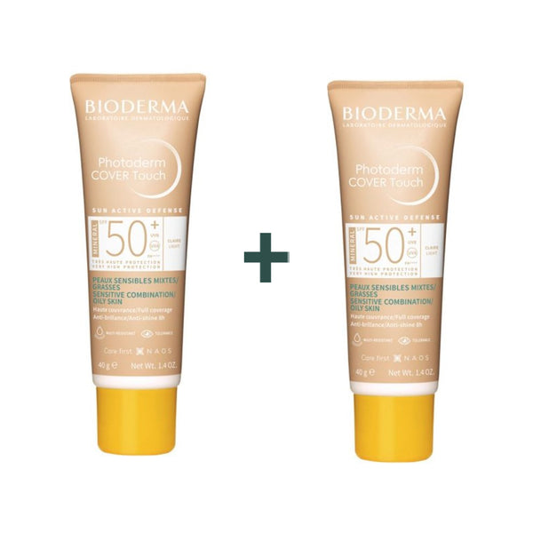 BIODERMA PHOTODERM COVER TOUCH MINERAL SPF50+ LIGHT FINISH 40ML + 1 FREE (FOR SENSITIVE COMBINATION/OILY SKIN)