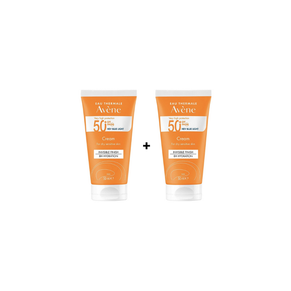 Eau Thermale Avène SUNKIT SPF 50 CREAM FOR DRY SENSITIVE SKIN INVISIBLE FINISH 50ml + 1 FREE