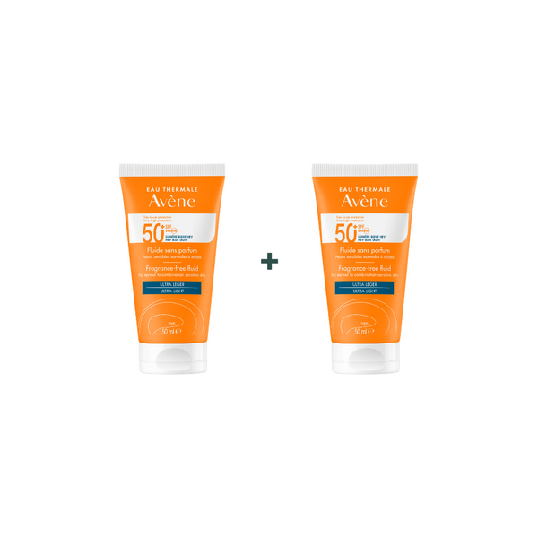 Eau Thermale Avène SUNKIT SPF 50 NON FRAGRANT FLUID 3-SECOND ABSORPTION RBTION ULTRA LIGHT 50ml + 1 FREE