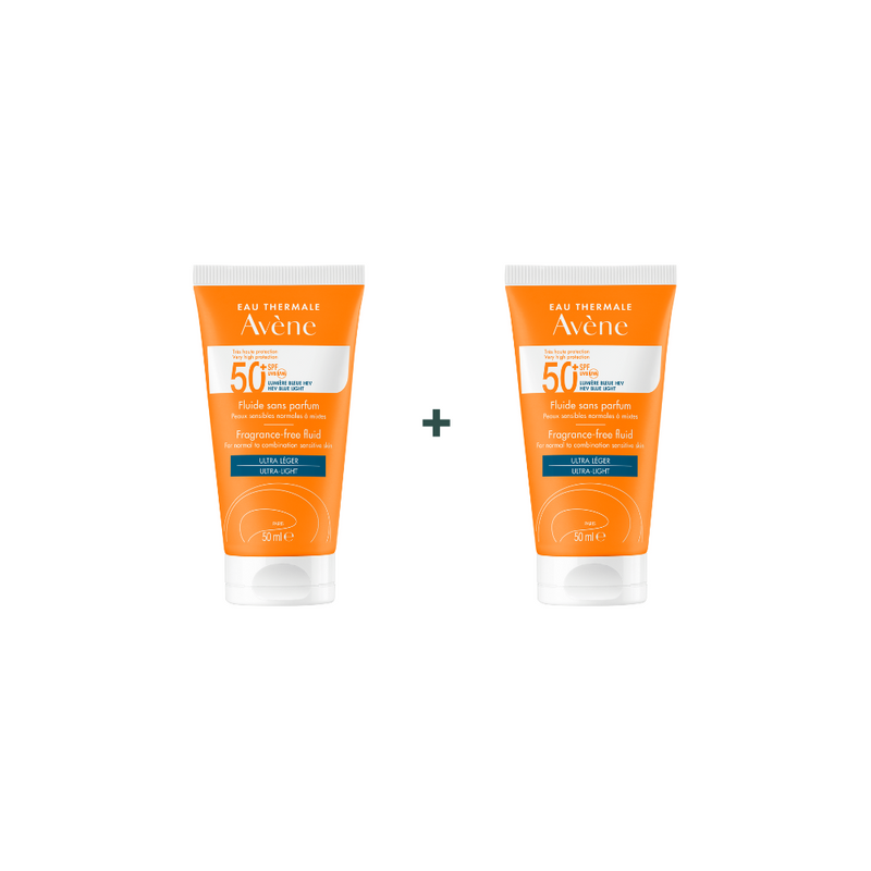 Eau Thermale Avène SUNKIT SPF 50 NON FRAGRANT FLUID 3-SECOND ABSORPTION RBTION ULTRA LIGHT 50ml + 1 FREE