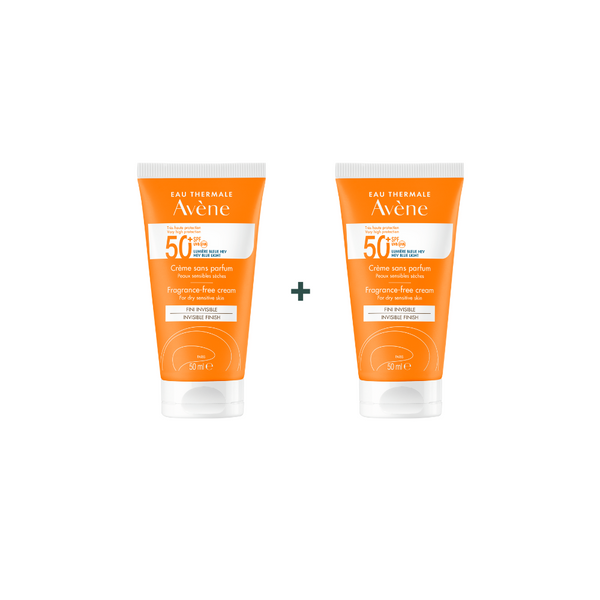 Eau Thermale Avène SUNKIT SPF 50 NON-FRAGRANT CREAM FOR DRY SKIN INVISIBLE FINISH + 1 FREE