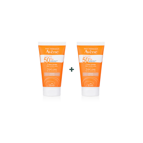 Eau Thermale Avène SUNKIT SPF 50 TINTED CREAM FOR DRY SENSITIVE SKIN UNIFYING 50ml + 1 FREE