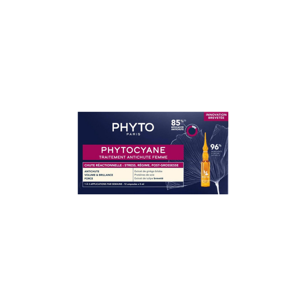 PHYTOCYANE ANTI-HAIR LOSS TREATMENT FOR WOMEN 96% NATURAL-ORIGIN INGREDIENTS 12 AMPOULES
