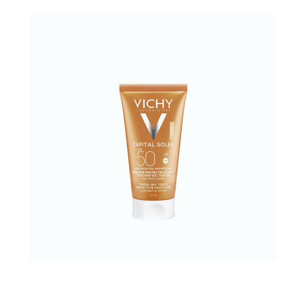 VICHY CAPITAL SOLEIL SPF 50 TINTED DRY TOUCH PROTECTIVE FACE FLUID 50ml